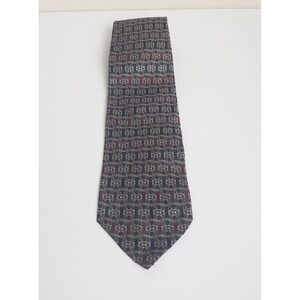 Hickey Freeman Mens 100% Italian Silk Tie Multicolor Geometric Medallion Career